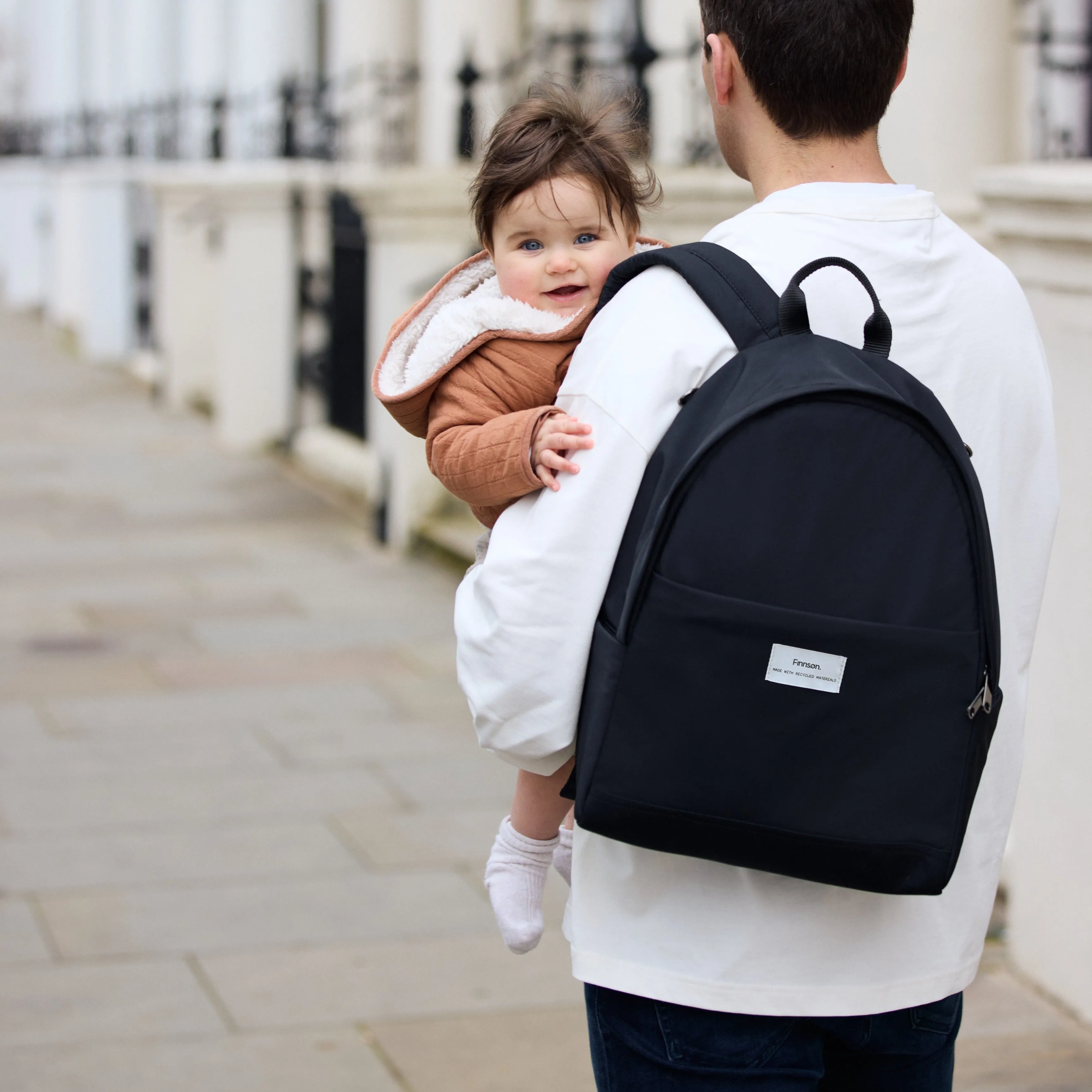 Inge Baby Change Backpack with Leopard Change Mat (Black)