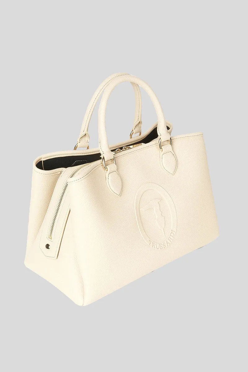 Iris Tote Md Stampa Cervo - Ecru