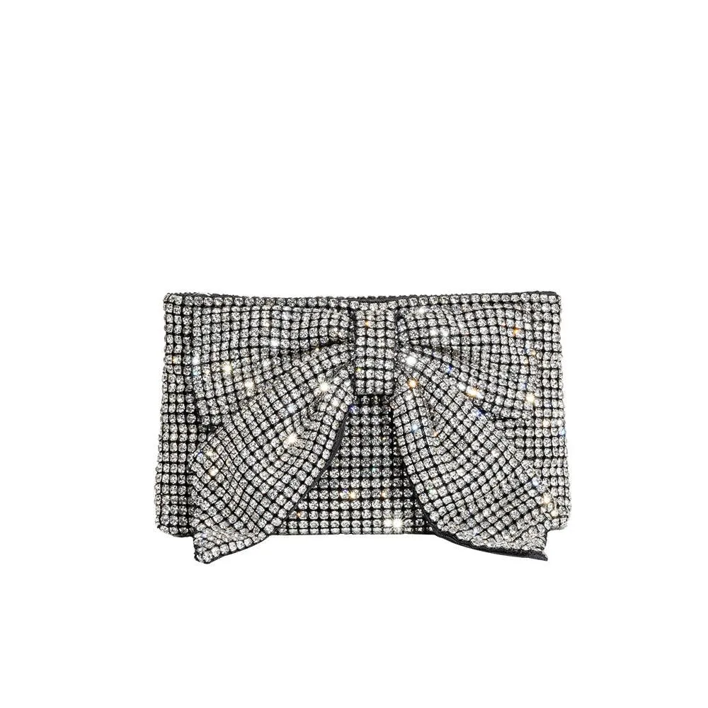 Jada Silver Bow Rhinestone Crossbody Bag Pre-Order 12/15