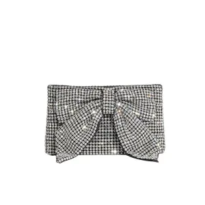 Jada Silver Bow Rhinestone Crossbody Bag Pre-Order 12/15