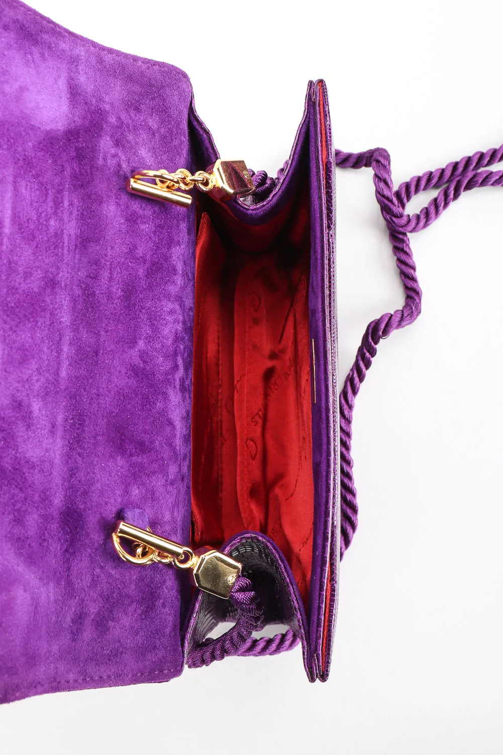Jeweled Jaguar Convertible Lizard Clutch
