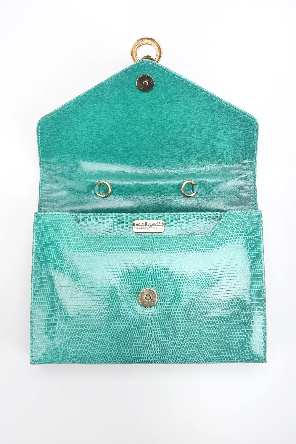 Jeweled Jaguar Turquoise Lizard Clutch