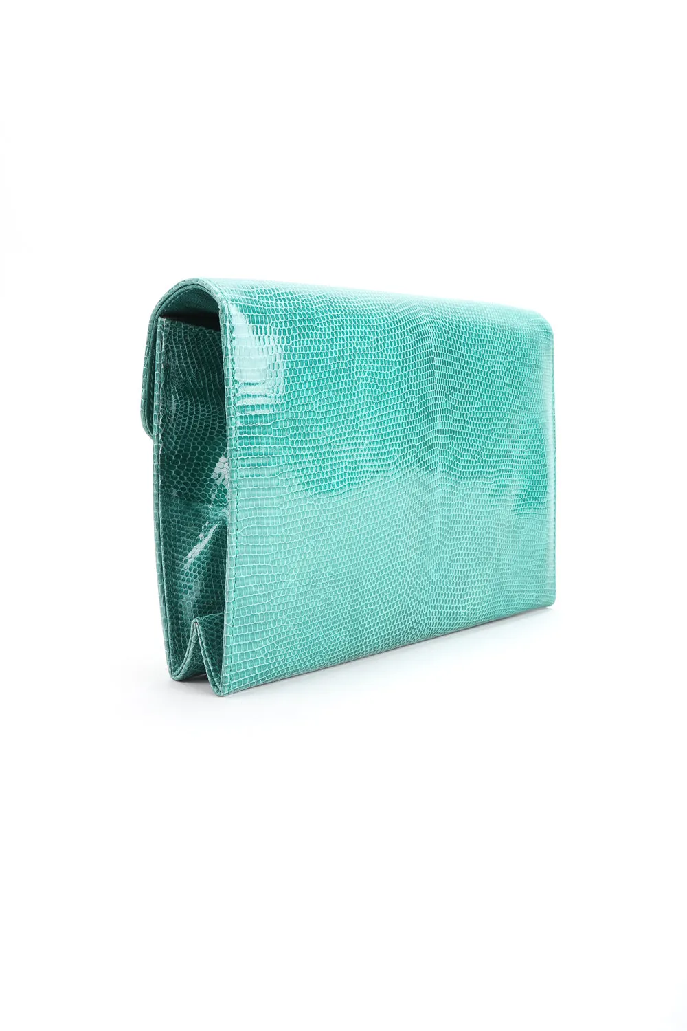 Jeweled Jaguar Turquoise Lizard Clutch