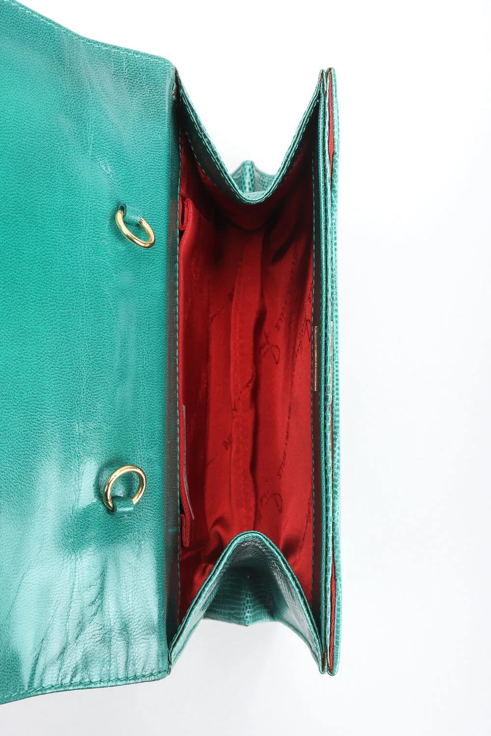 Jeweled Jaguar Turquoise Lizard Clutch