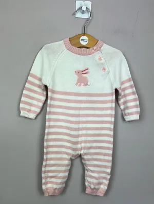John Lewis Knit bunny romper 0-3m