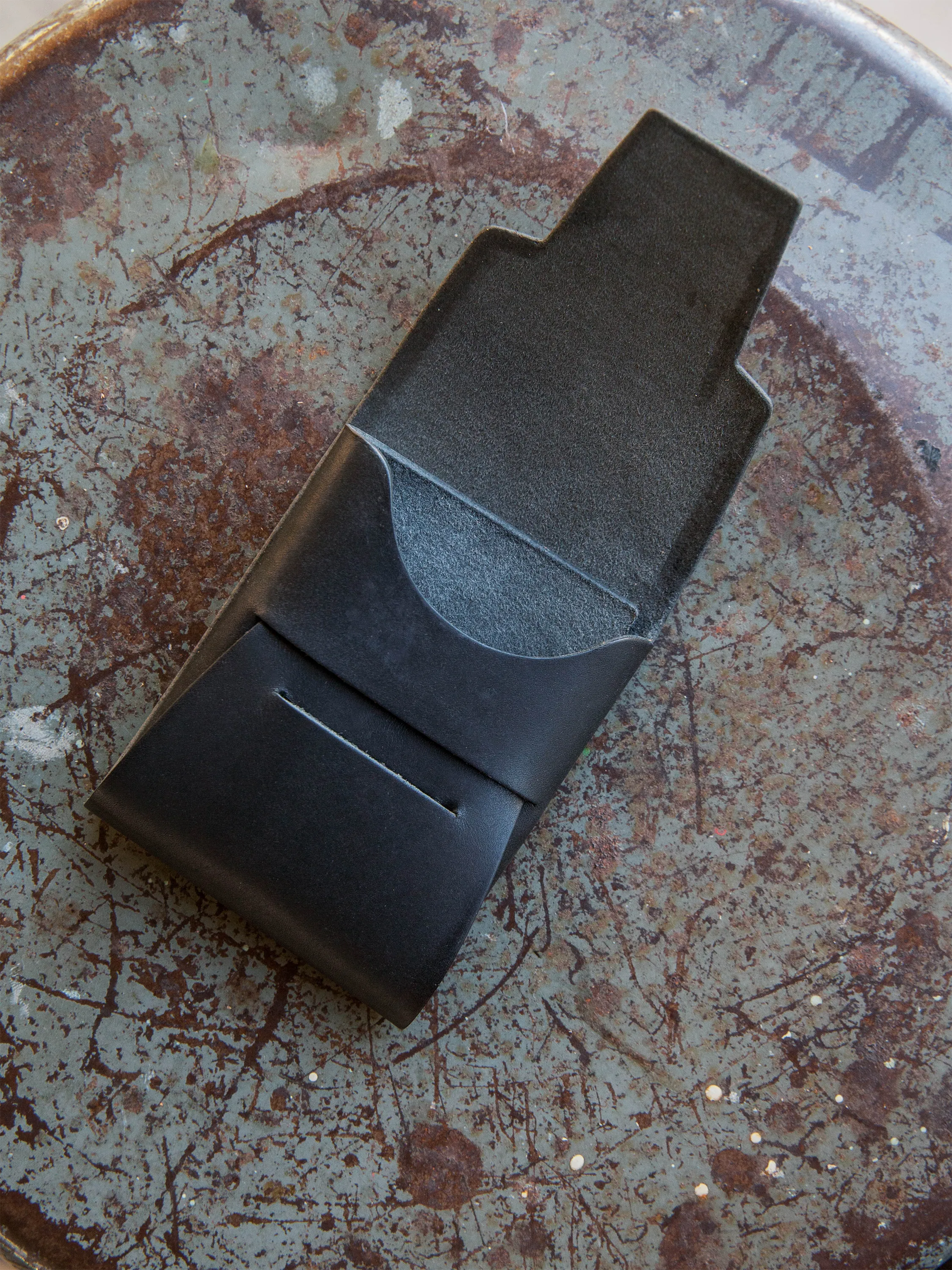 Johnny Wallet - Horween Black Essex Leather