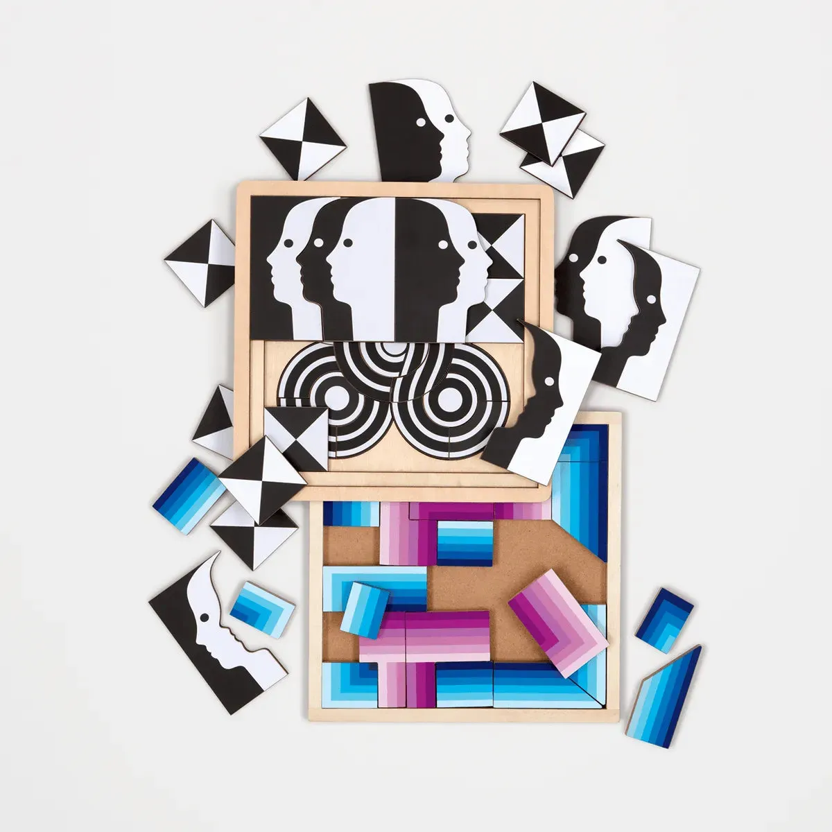 Jonathan Adler Atlas Layered Wooden Jigsaw Puzzle Set
