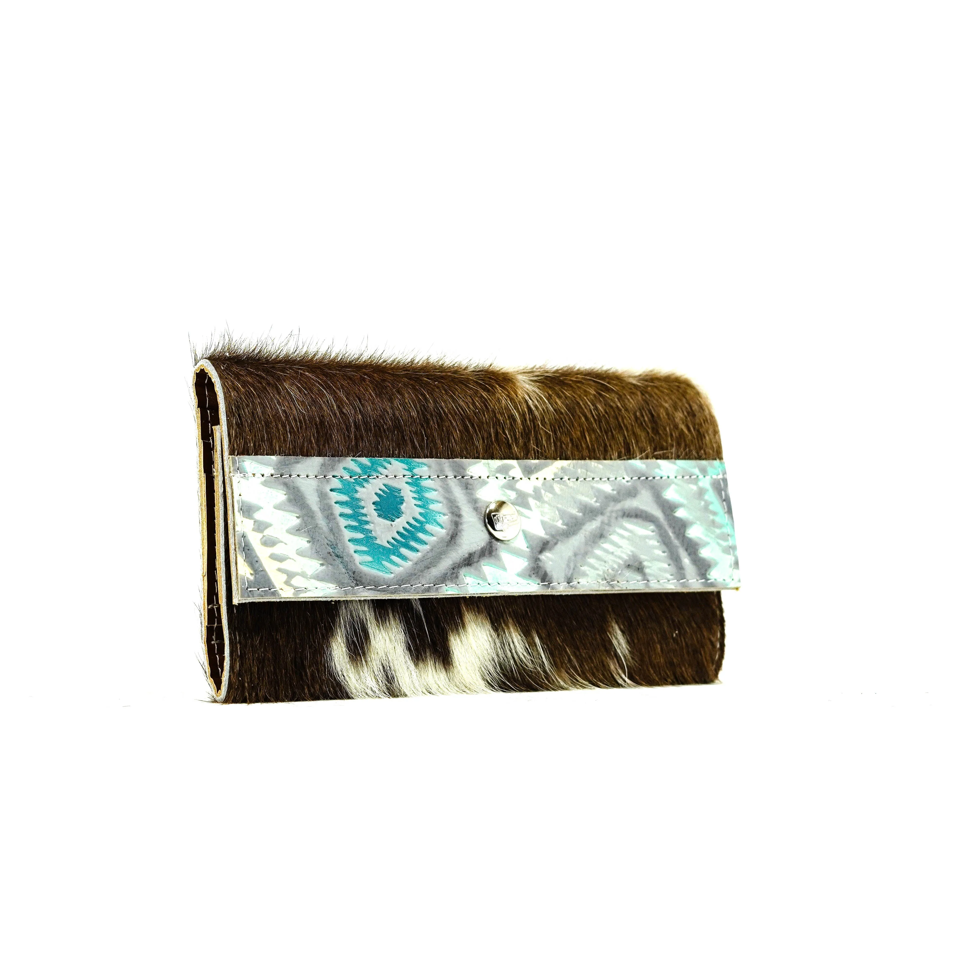 Kacey Wallet - Long Brindle w/ Royston Aztec