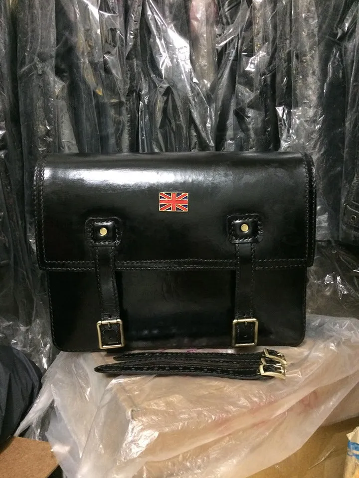 KB-TSADB - Triumph Bonneville Strapped Saddle Bag w/ Union Jack Pin