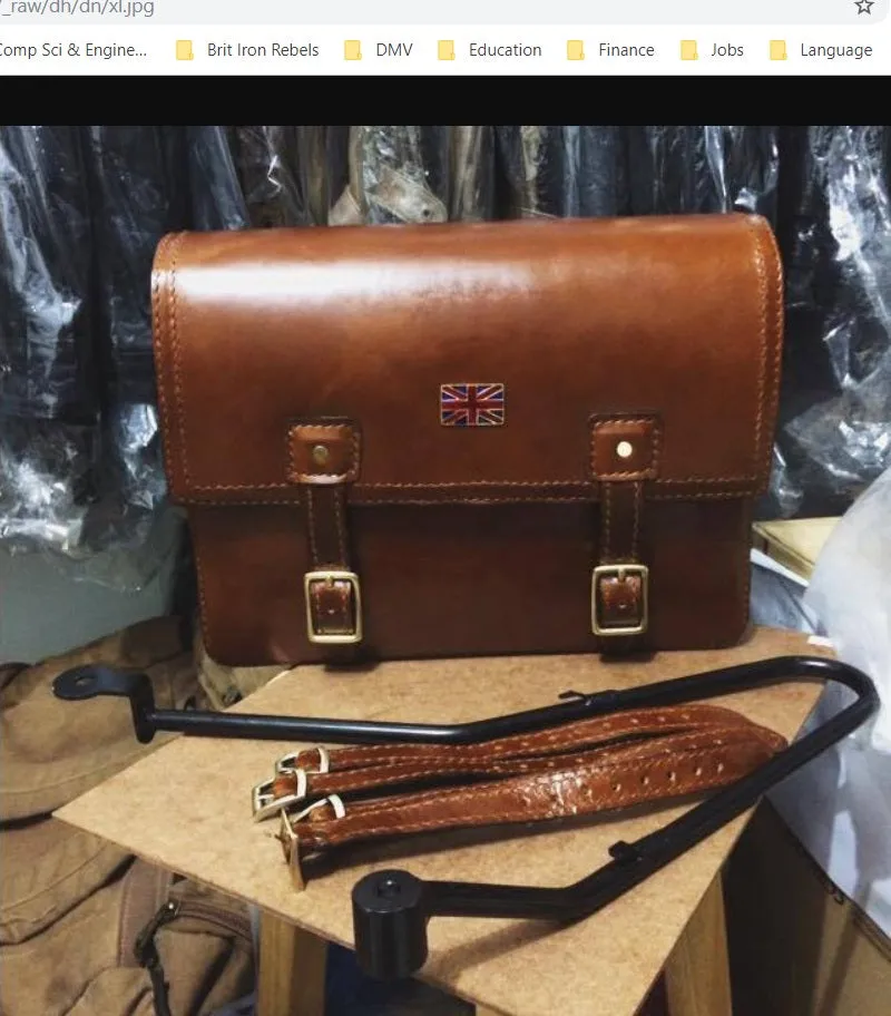 KB-TSADB - Triumph Bonneville Strapped Saddle Bag w/ Union Jack Pin