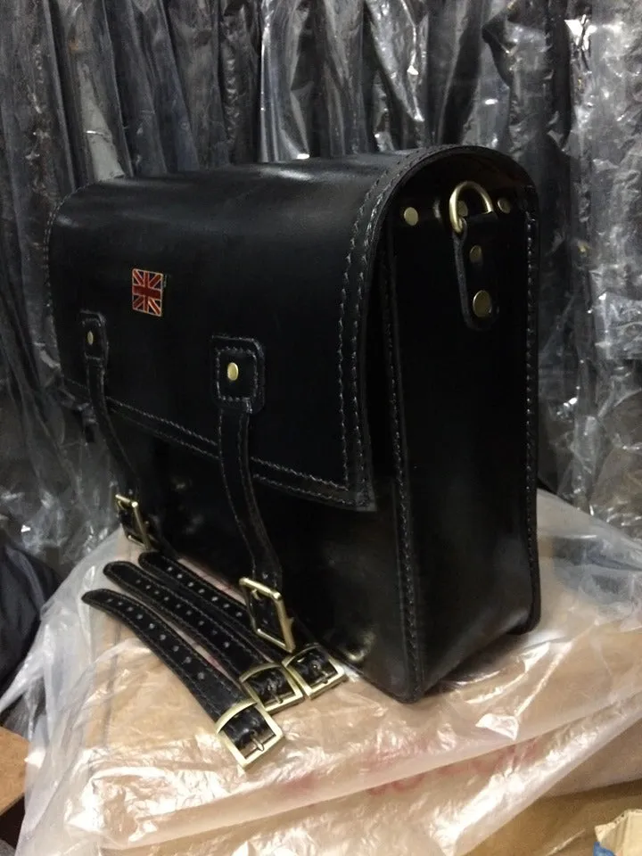 KB-TSADB - Triumph Bonneville Strapped Saddle Bag w/ Union Jack Pin