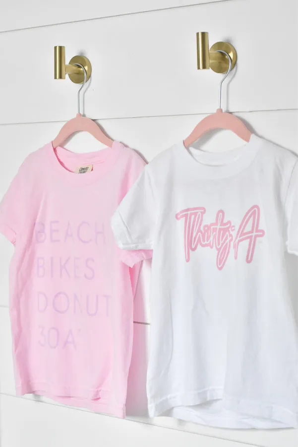 Kids White & Pink Thirty-A Tee