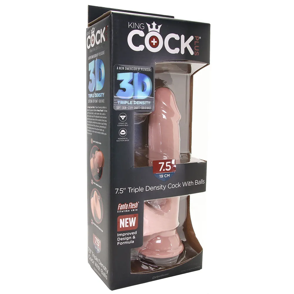 King Cock Plus Triple Density 7.5 Inch Ballsy Cock in Light