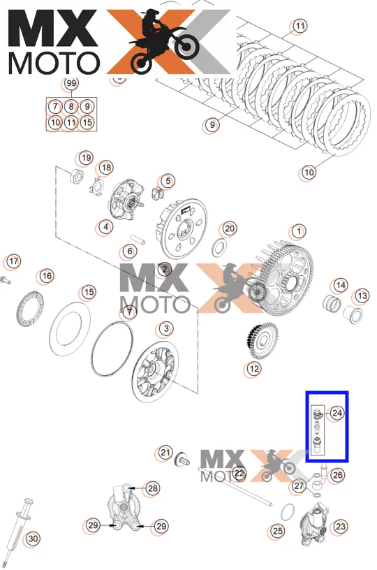 Kit Parafuso Sangria Embreagem Original KTM 2T e 4T 17 a 25 - HUSQVARNA 18 a 25 ( com embolo inferior Brembo ) - GAS GAS 21 a 25 ( com embolo inferior Brembo ) - 79032064000