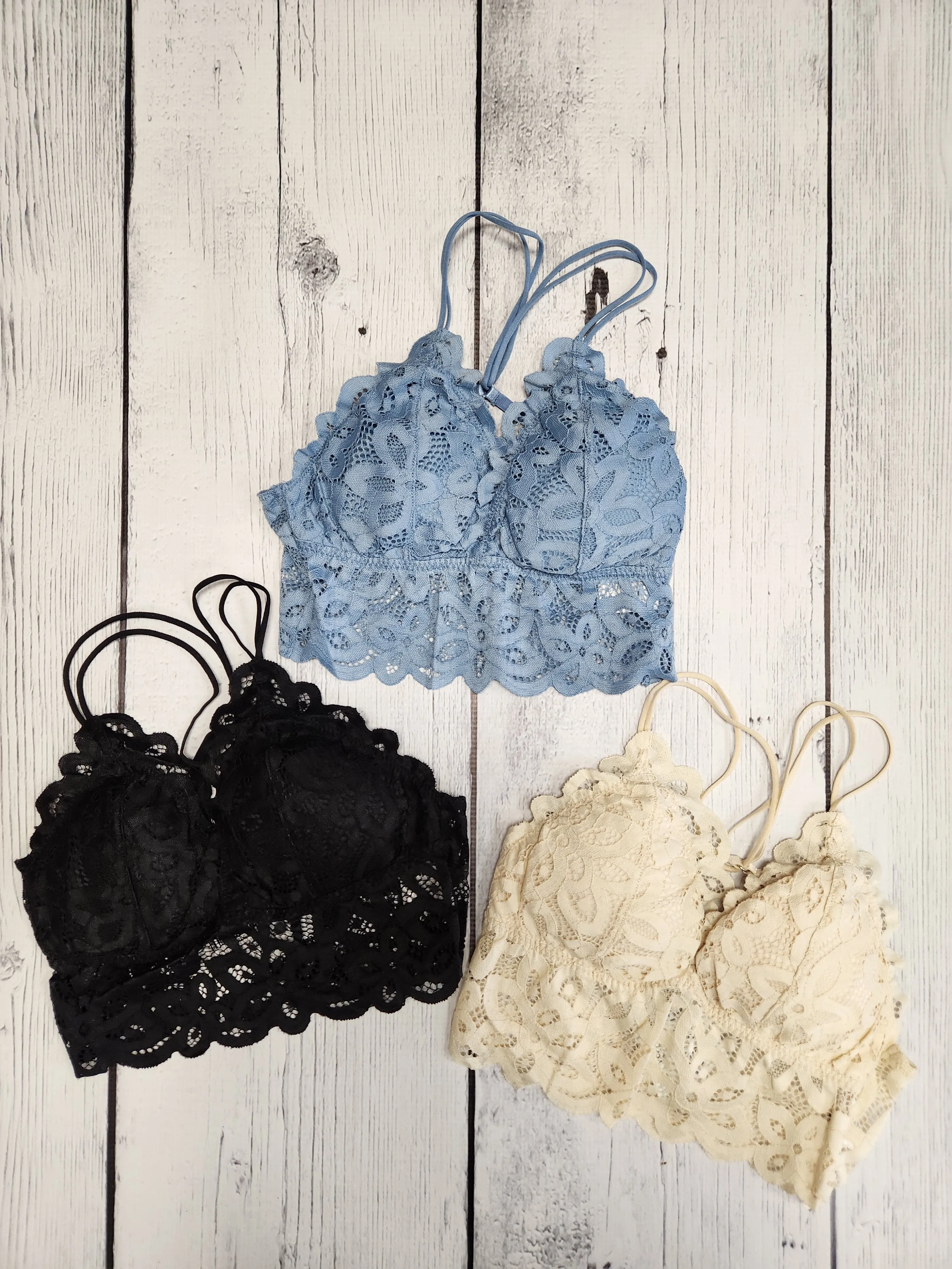 Knit Lace Cross Strap Bralette