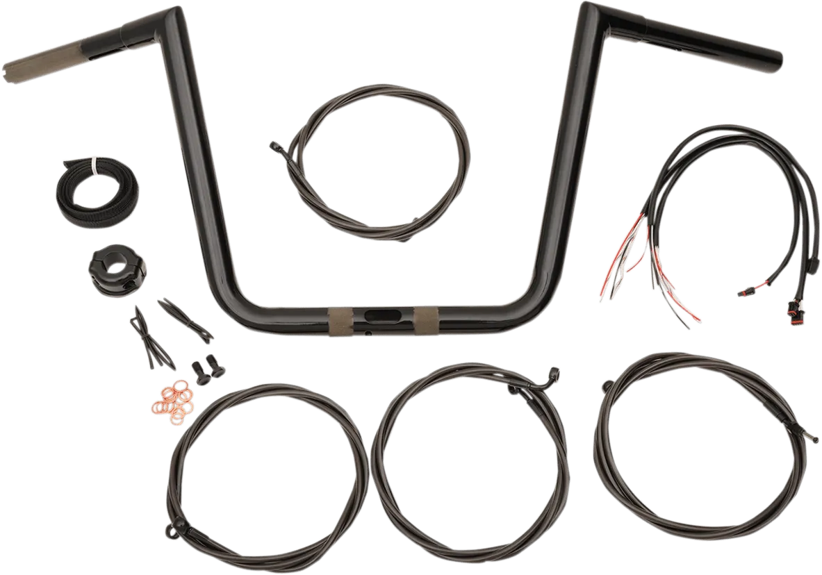 LA Choppers LA-7312KT1-61B 10in. Ape Hanger Handlebar Kit - Black
