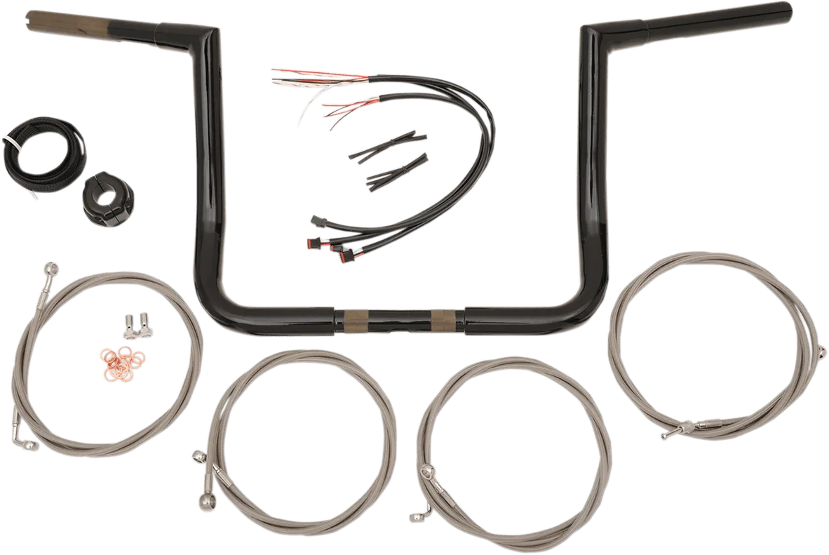 LA Choppers LA-7312KT1-61B 10in. Ape Hanger Handlebar Kit - Black