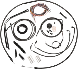 LA Choppers LA-8051KT2-13M Complete Handlebar Cable and Brake Line Kit - Midnight