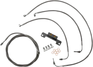 LA Choppers LA-8055KT-08 Standard Handlebar Cable/Brake & Clutch Line/Wire Kit - Stainless Braided