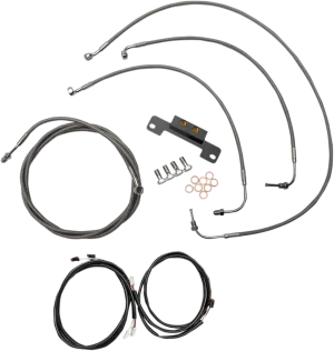 LA Choppers LA-8055KT3-16 Complete Handlebar Cable/Brake & Clutch Line/Wire Kit - Stainless Braided