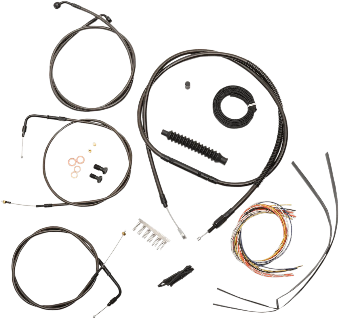 LA Choppers LA-8110KT2A-16M Complete Handlebar Cable and Brake Line Kit - Midnight