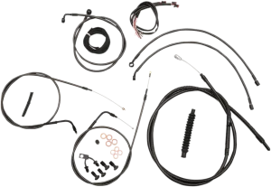 LA Choppers LA-8122KT2-16M Complete Handlebar Cable/Brake & Clutch Line/Wire Kit - Midnight Black