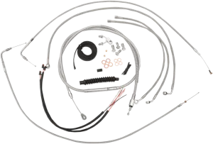 LA Choppers LA-8150KT2-19 Complete Handlebar Cable/Brake & Clutch Line/Wire Kit - Stainless Braided