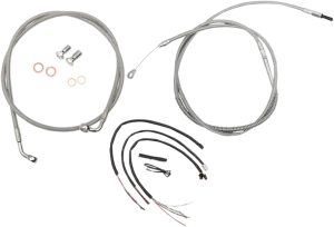 LA Choppers LA-8153KT2-13 Complete Handlebar Cable/Brake & Clutch Line/Wire Kit - Stainless Braided