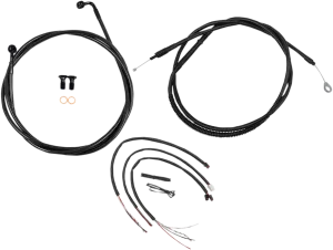 LA Choppers LA-8153KT2-16M Complete Handlebar Cable/Brake & Clutch Line/Wire Kit - Midnight Braided