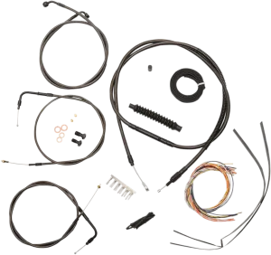 LA Choppers LA-8220KT2-16M Complete Handlebar Cable and Brake Line Kit - Midnight