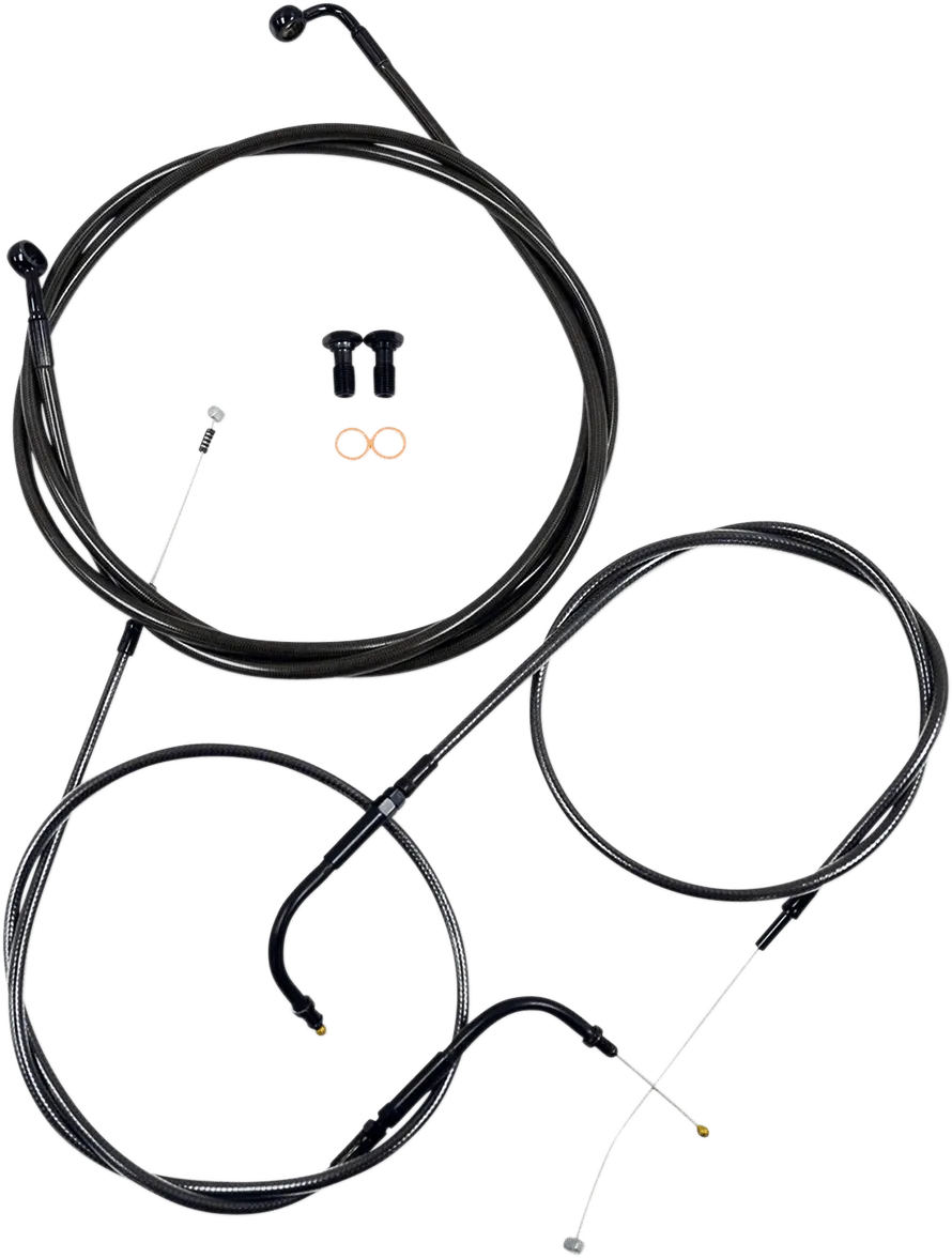 LA Choppers LA-8230KT-13M Standard Handlebar Cable/Brake & Clutch Line/Wire Kit - Midnight Black
