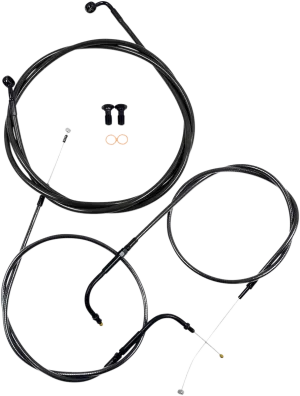 LA Choppers LA-8230KT-13M Standard Handlebar Cable/Brake & Clutch Line/Wire Kit - Midnight Black