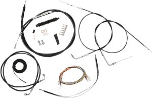 LA Choppers LA-8310KT2-19B Complete Handlebar Cable and Brake Line Kit - Black Vinyl/Stainless