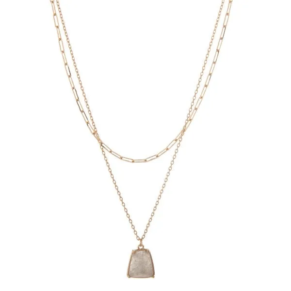 Labradorite layered necklace