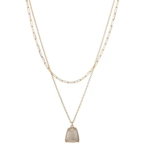 Labradorite layered necklace