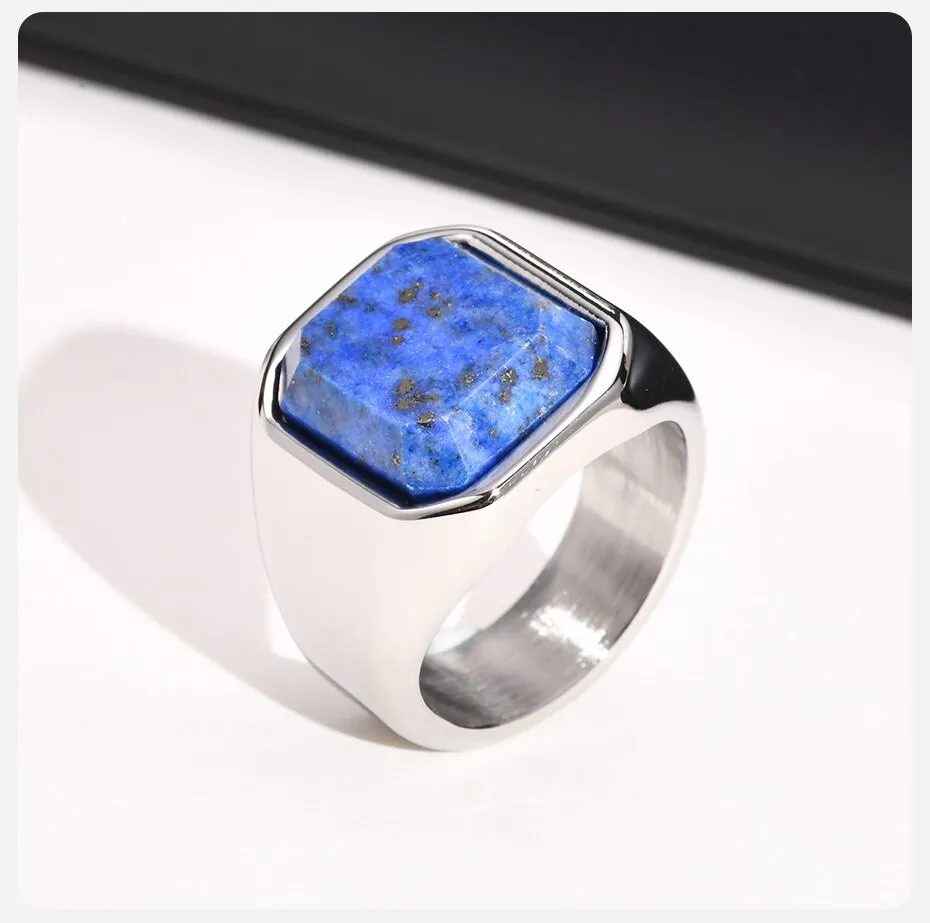 Lapis Square Stone Ring