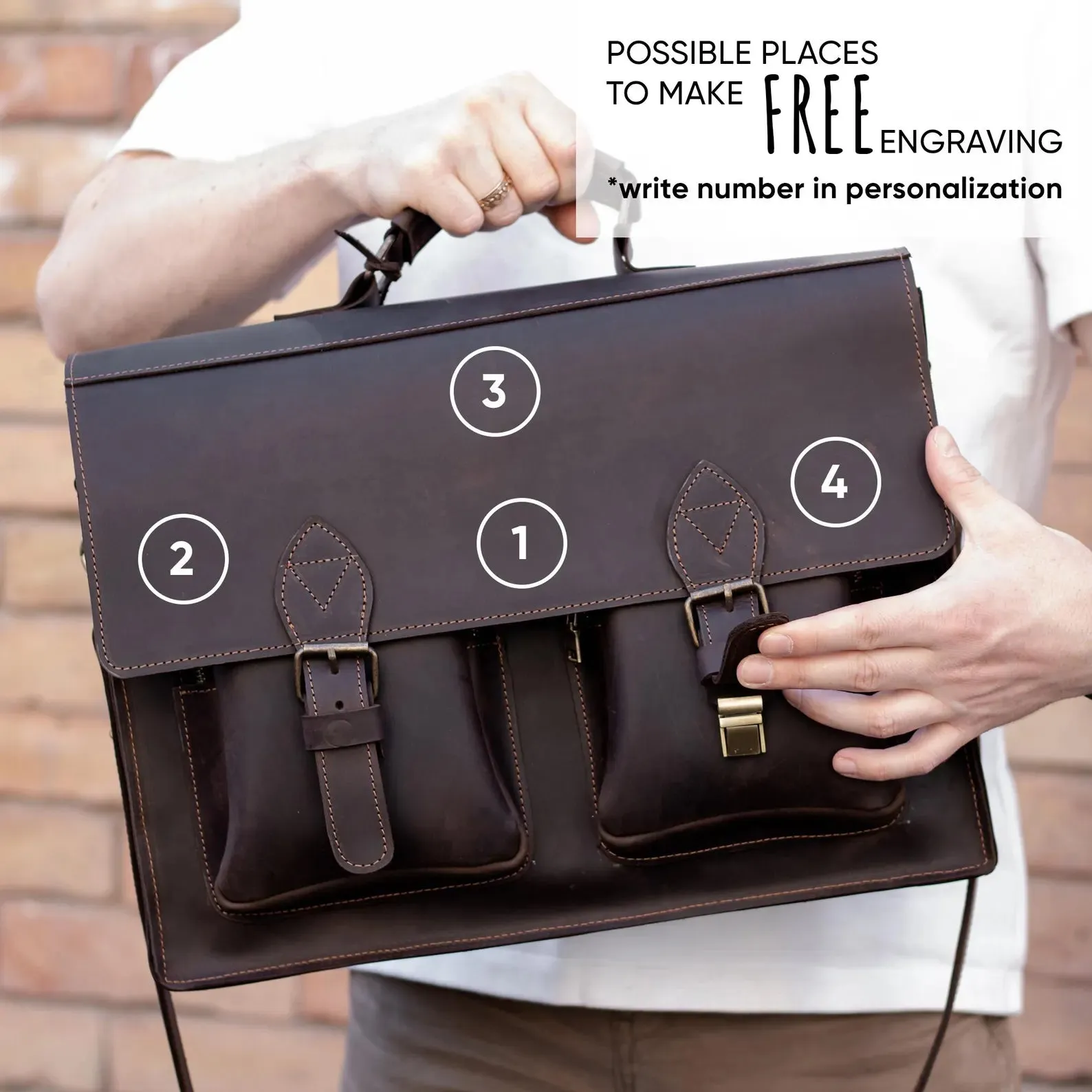 Laptop Satchel Bag with Laser Engraving