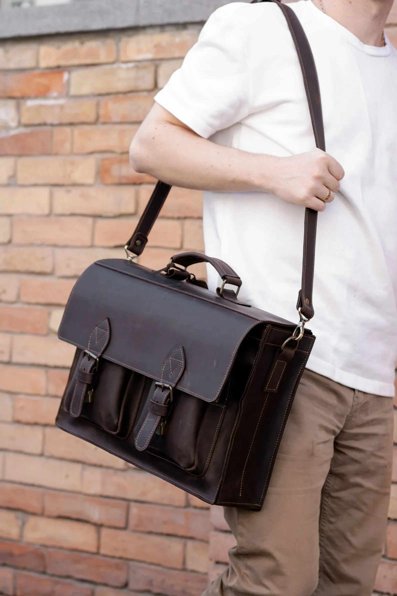 Laptop Satchel Bag with Laser Engraving