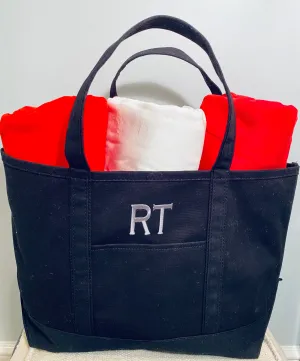 Large Black Canvas Tote Bag
