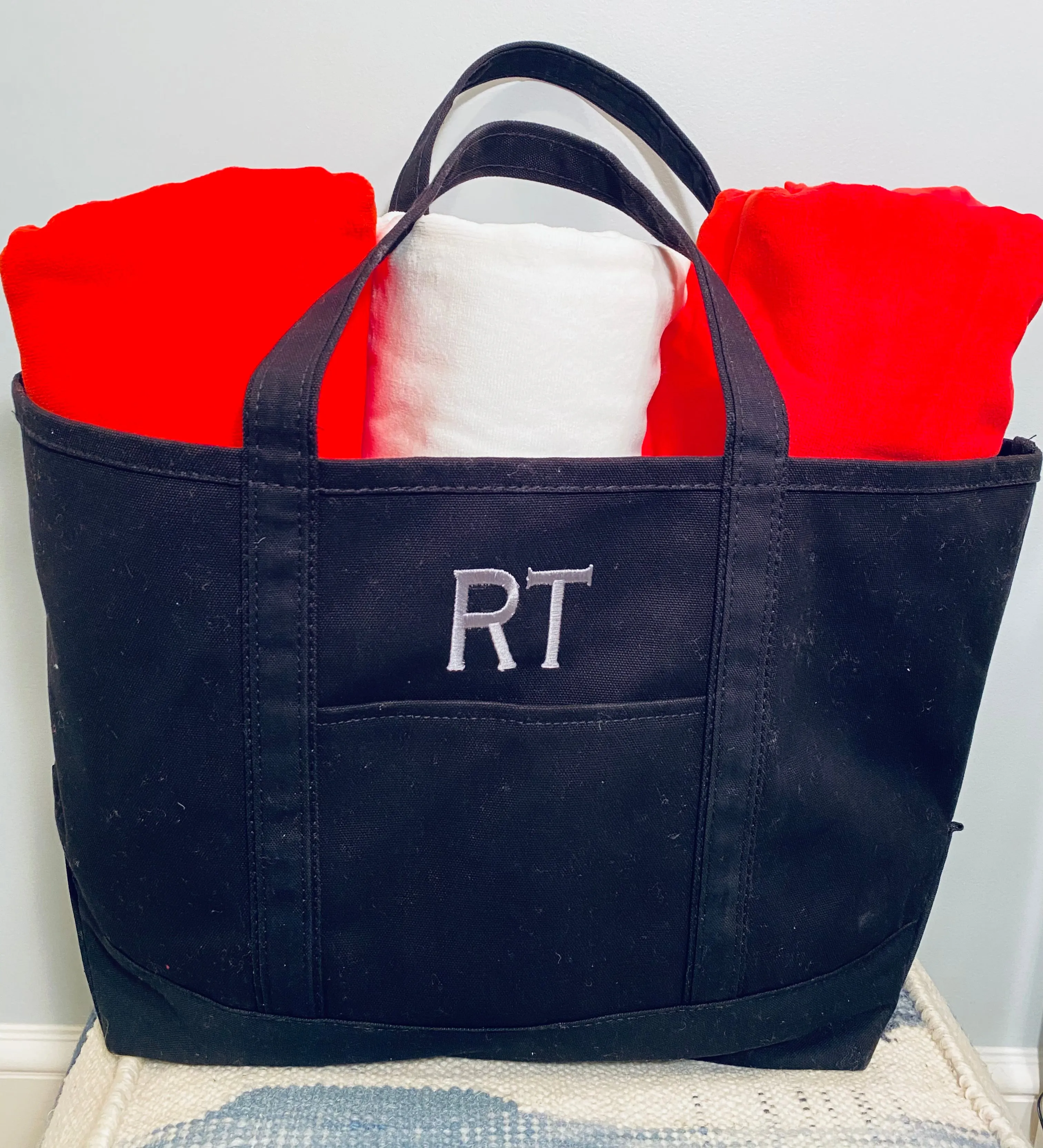 Large Black Canvas Tote Bag