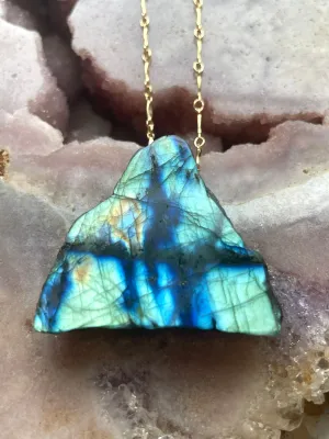 Large Labradorite Statement Crystal necklace