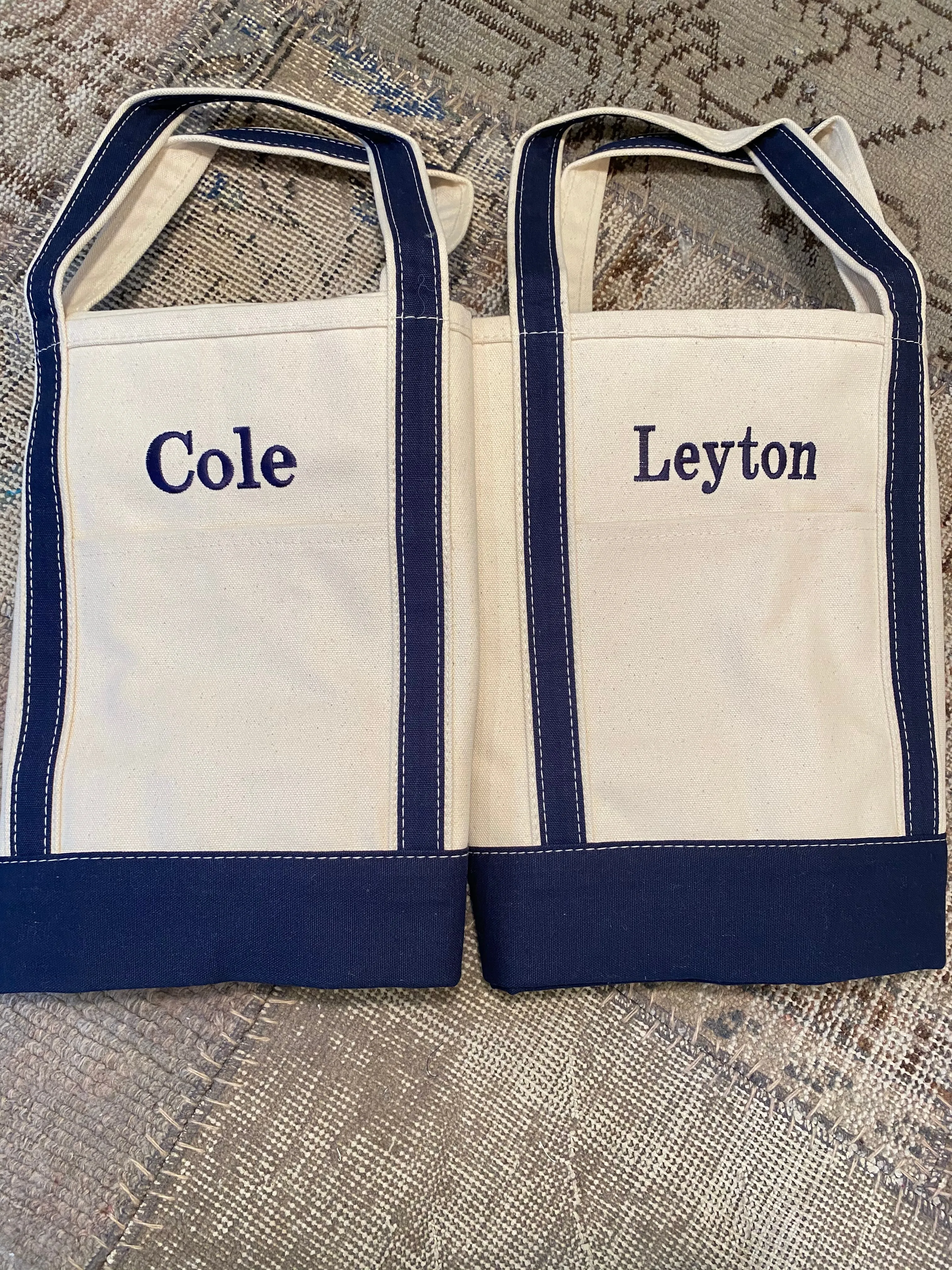Large Navy Blue Canvas Tote Bag