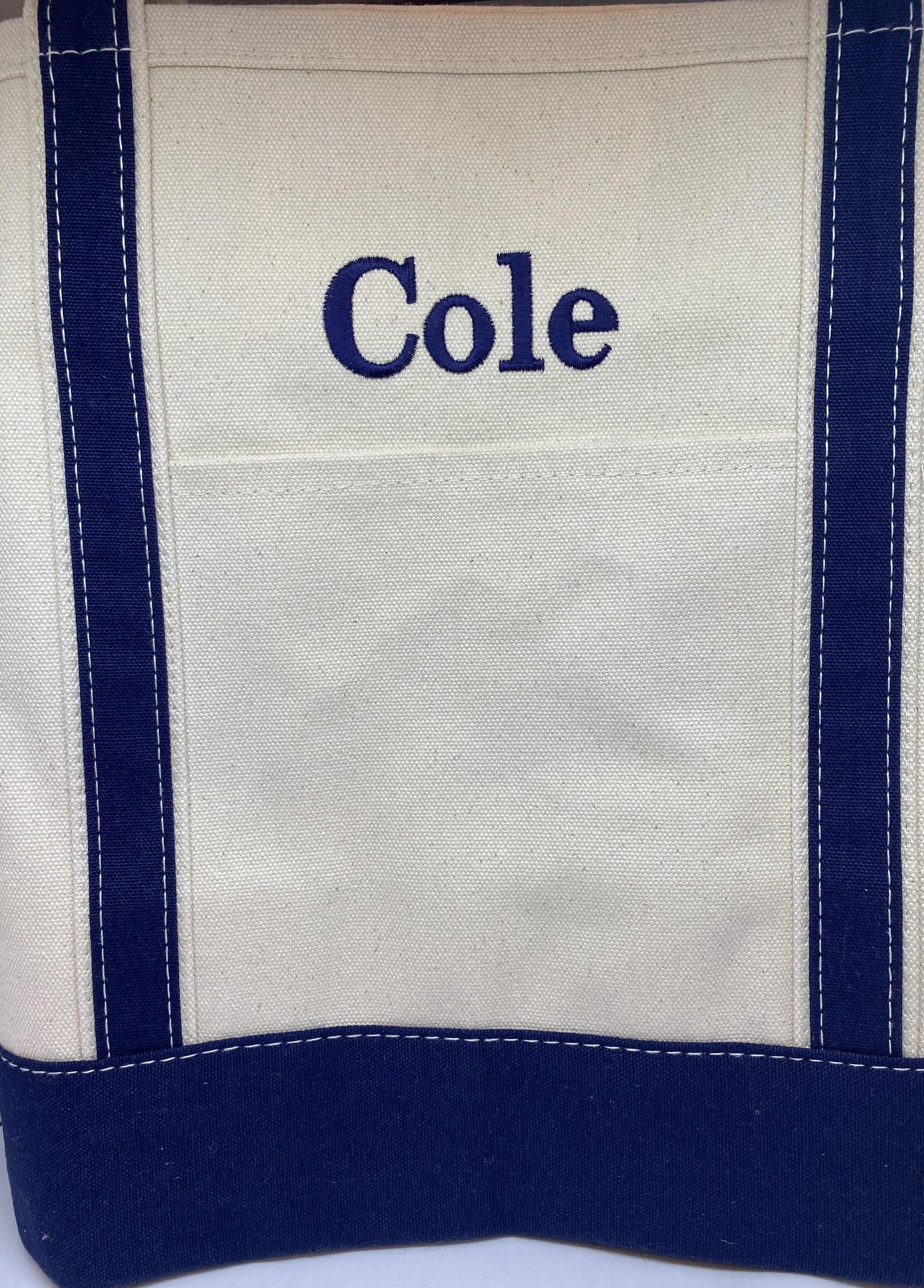 Large Navy Blue Canvas Tote Bag