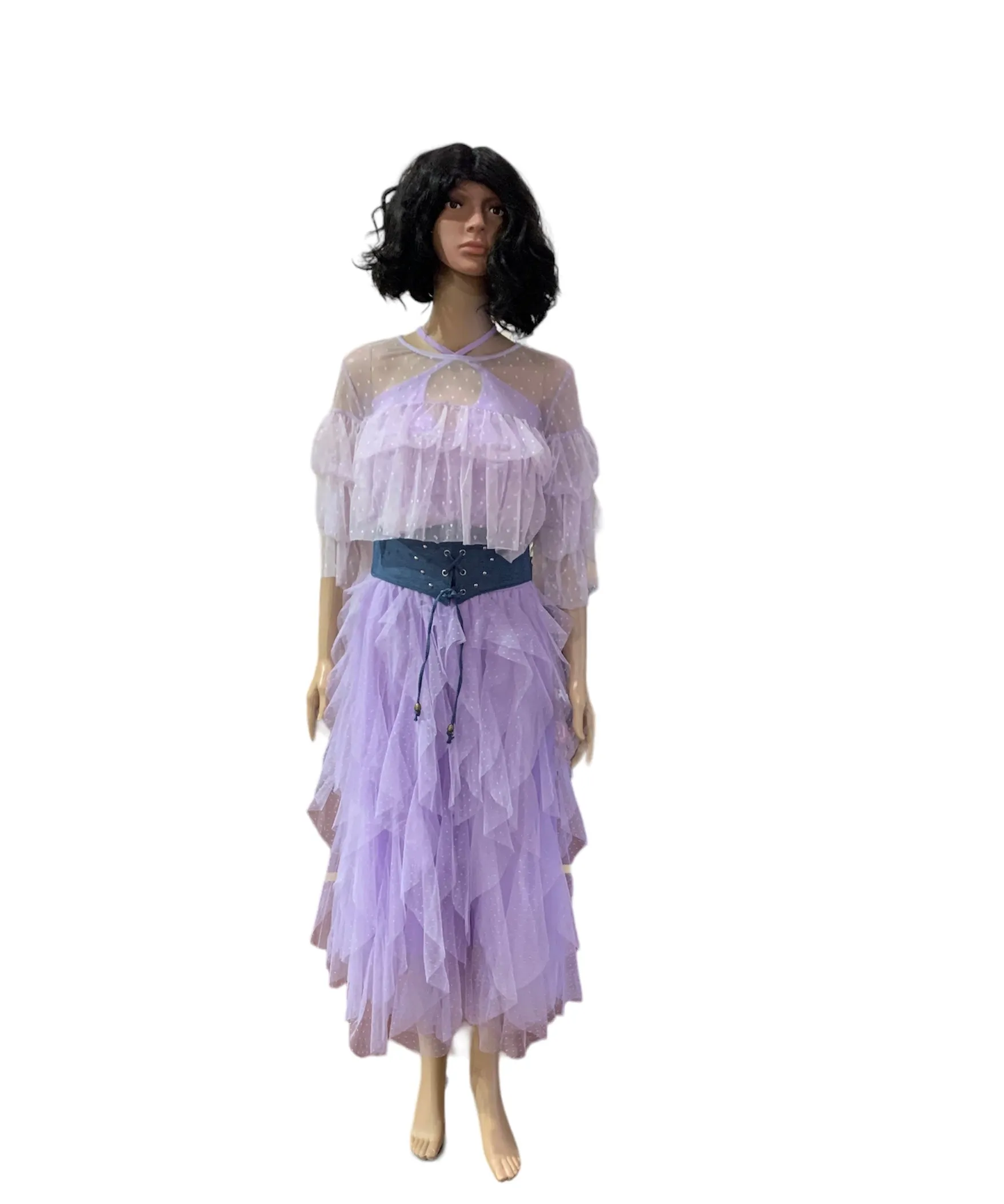 Lavender Layered Sheer Top