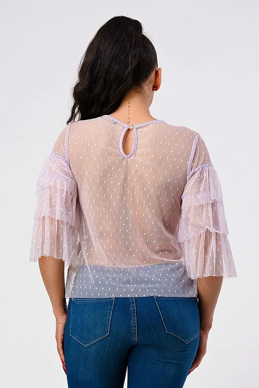 Lavender Layered Sheer Top