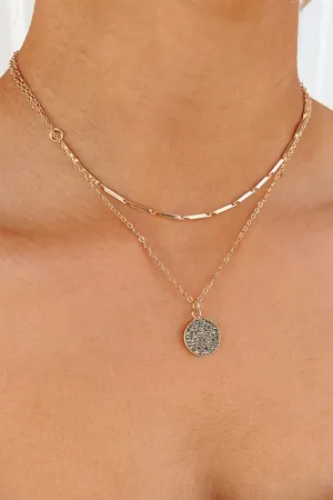 Layered Gold Charm Necklace