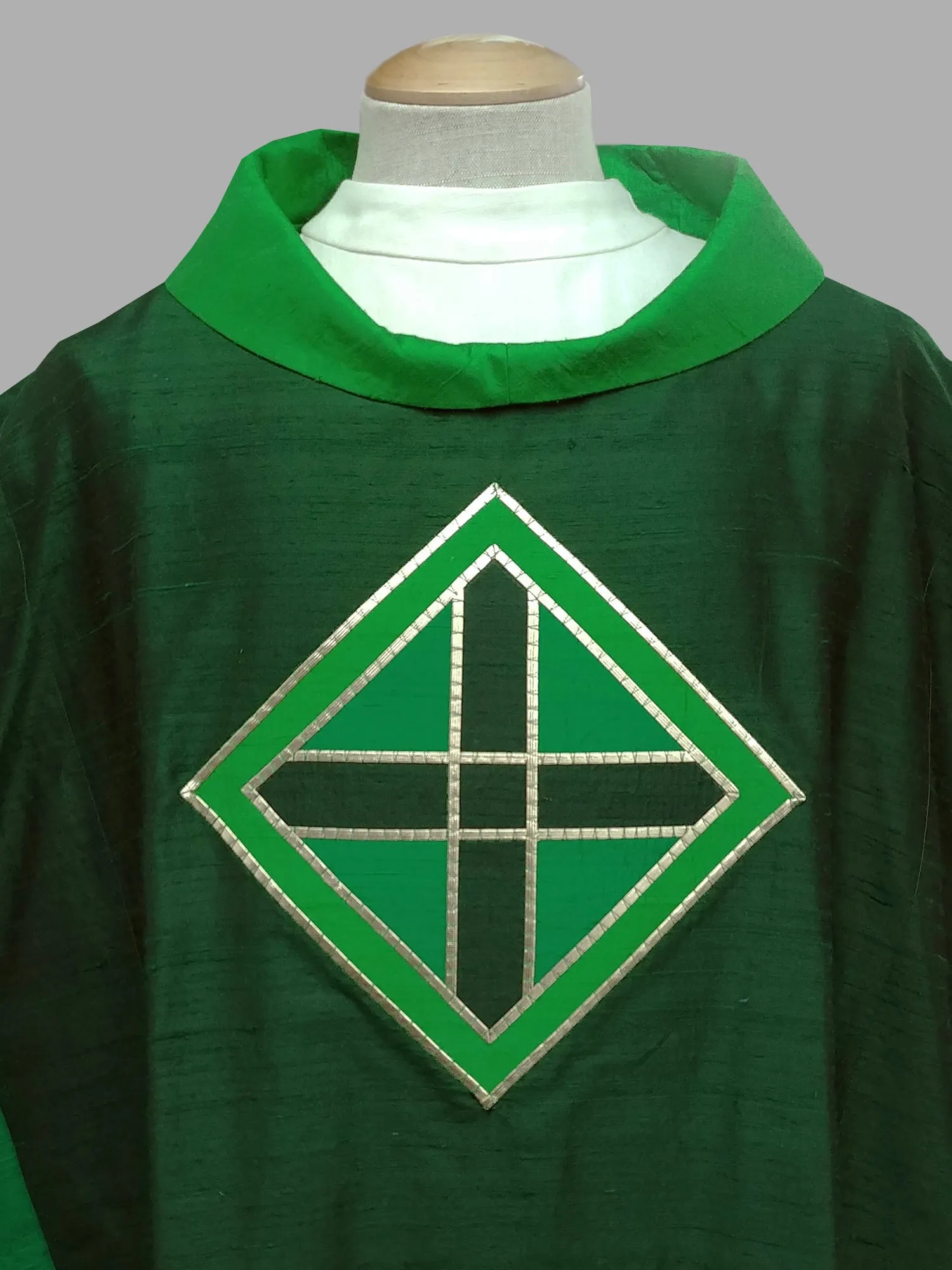 Layered Silk Green Sample Chasuble