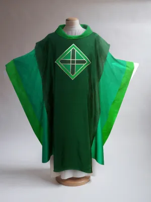 Layered Silk Green Sample Chasuble