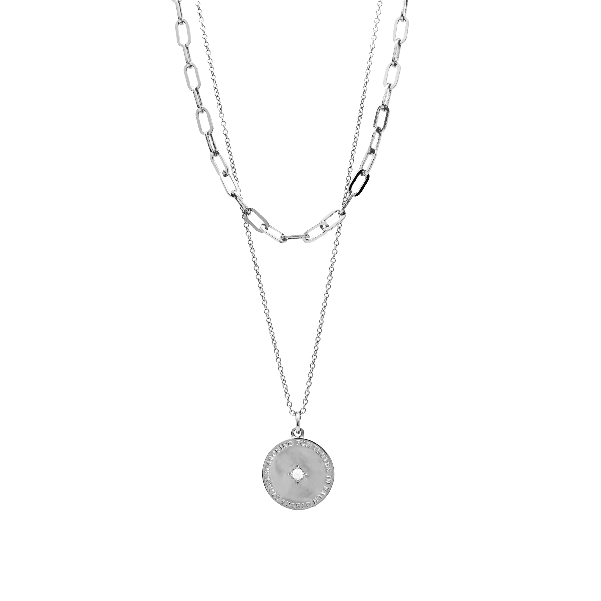 Layered silver coin necklace