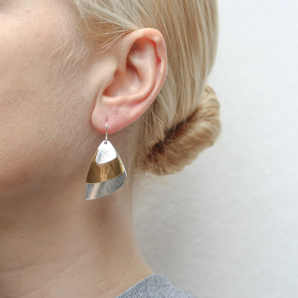 Layered Triangles Wire Earrings